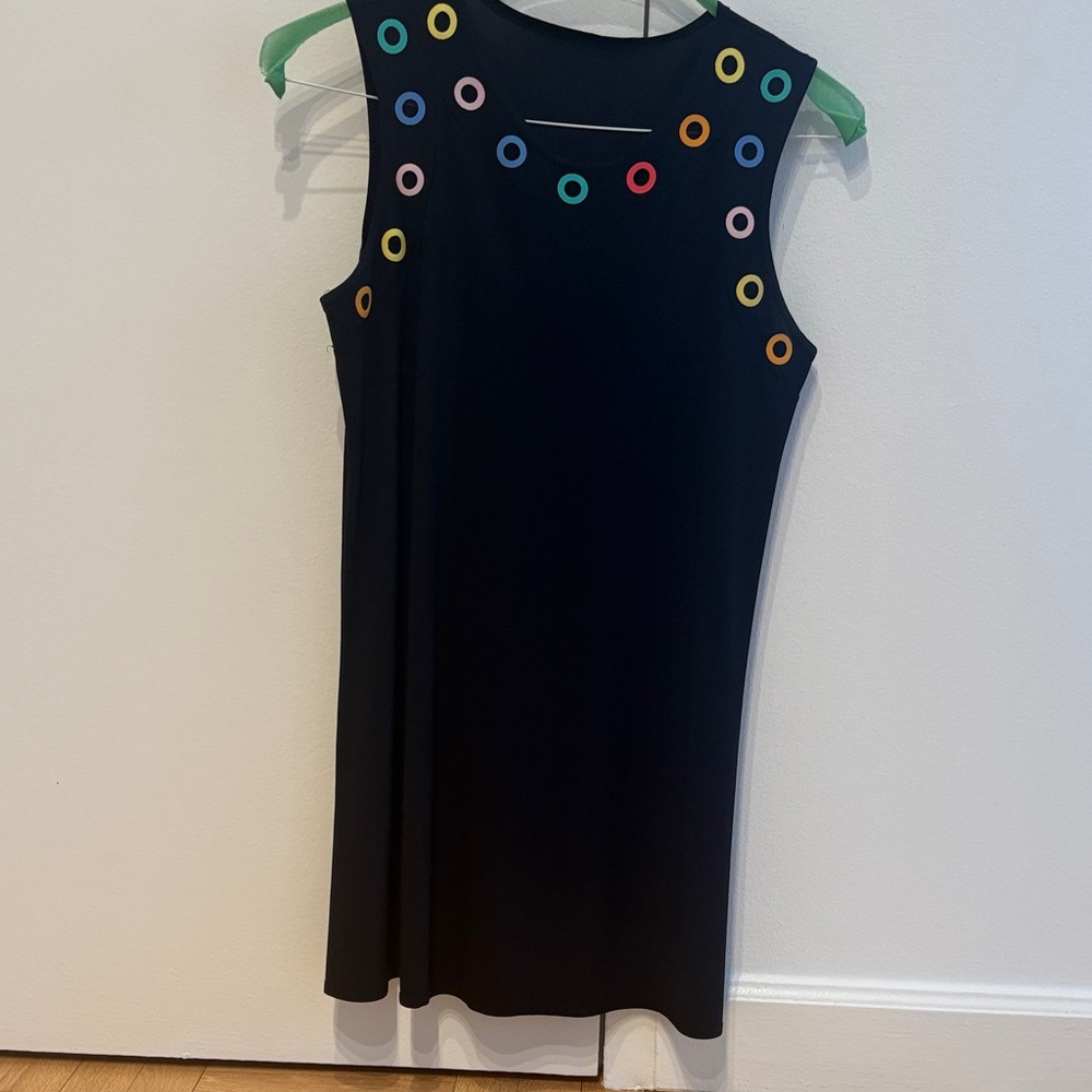 Elegant Black Coverup with Multicolor Accents